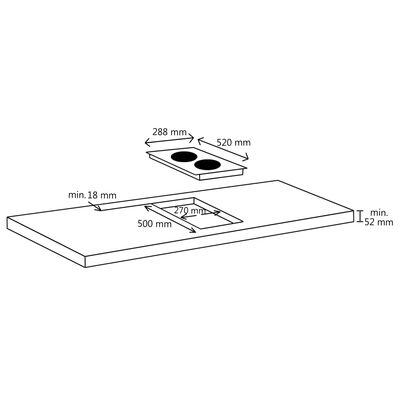vidaXL Keramička ploča za kuhanje s 2 plamenika 3000 W
