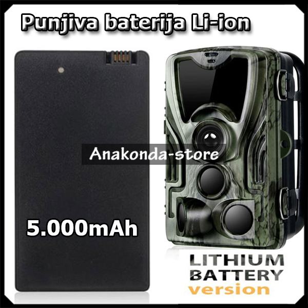 Punjiva Litijska Baterija 12V za HC-801LTE Lovačka KAMERA - 5000mAh