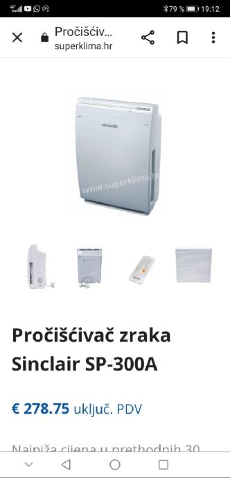 Pročišćivač zraka Sinclair SP-300A