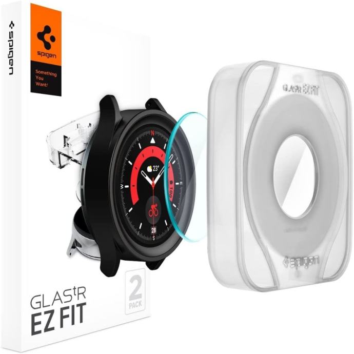 2x SPIGEN GLAS.TR ”EZ FIT” stakla za SAMSUNG GALAXY WATCH 5 PRO (45mm)