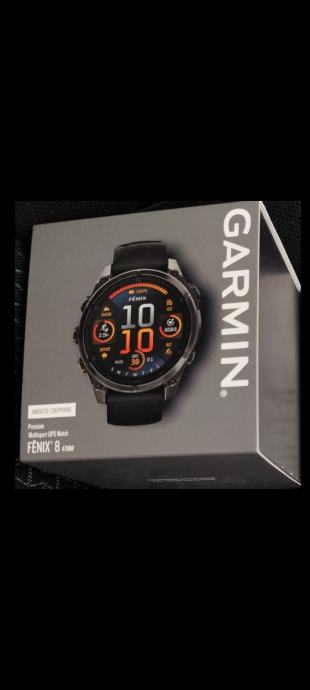 Garmin Fenix 8 47mm Amoled: tamnosivi, crni remen, zapakirani sat