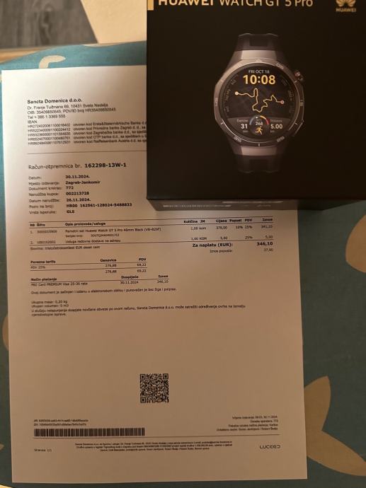 Pametni sat HUAWEI Watch GT5 Pro, 46mm, GPS, crni