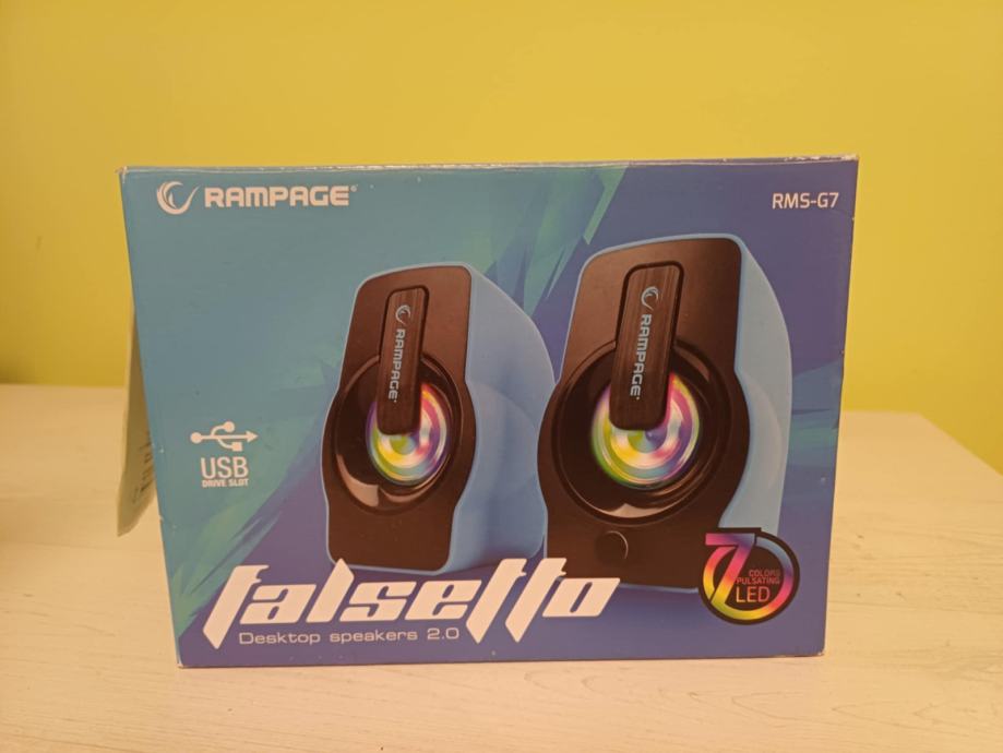 NOVI Rampage RMS-G7 Falsetto PC zvučnici, 2.0, plavi, USB, 6W, LED