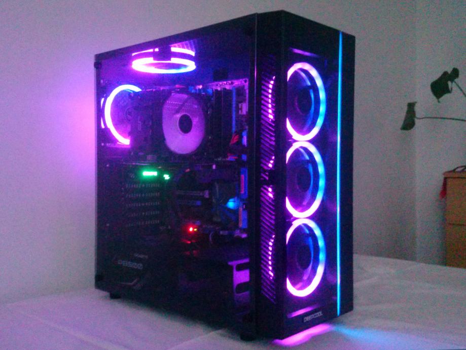 RGB Tempered glass Gaming PC i7 RX 470 8GB RAM 1TB HDD 120GB SSD