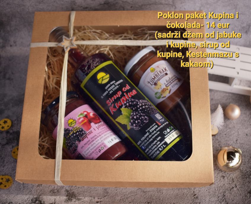 Poklon paket kupina i čokolada