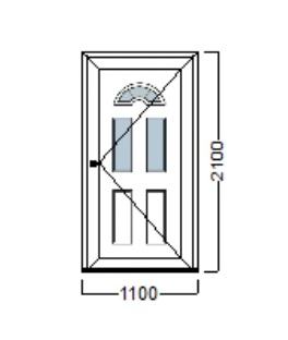 PVC ULAZNA VRATA - 110x210 - DECCO 70mm