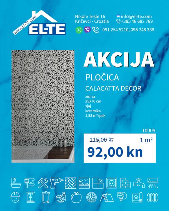 PLOČICA CALACATTA DECOR 25X70