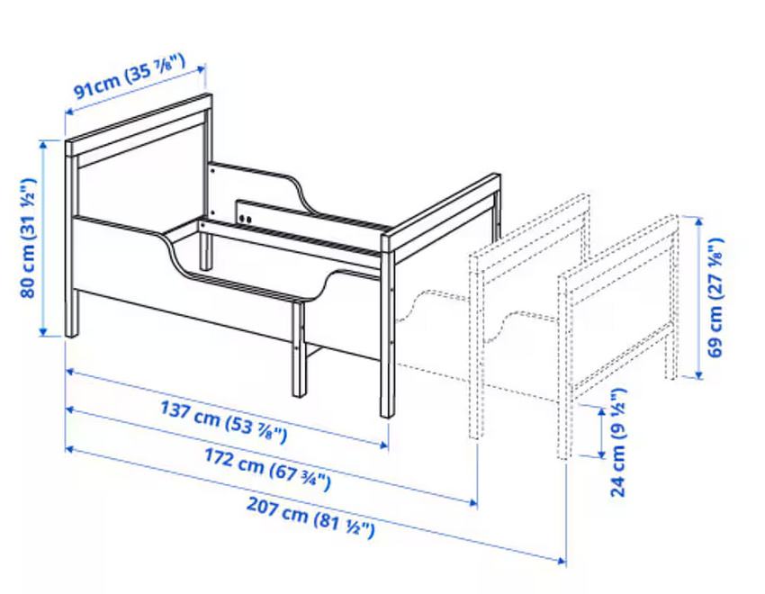 POKLANJAM-Dječji krevet IKEA-SUNDVIK 80X200 Bijeli + podnica