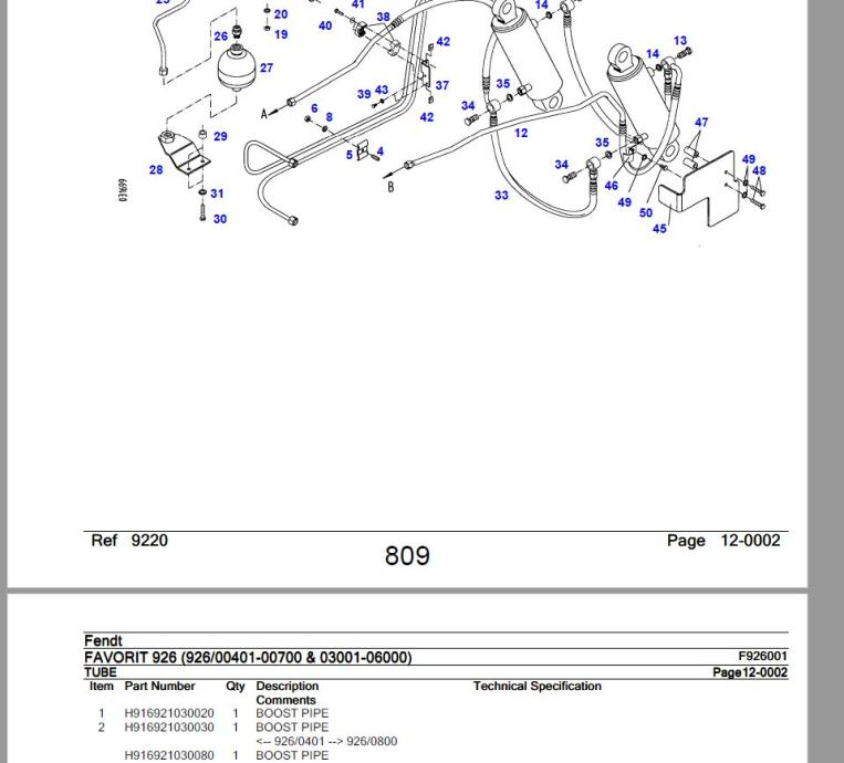 Fendt Favorit 926 - Katalog dijelova