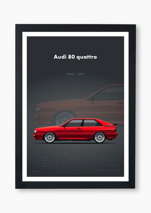 Audi 80 quattro poster plakat 48x68cm