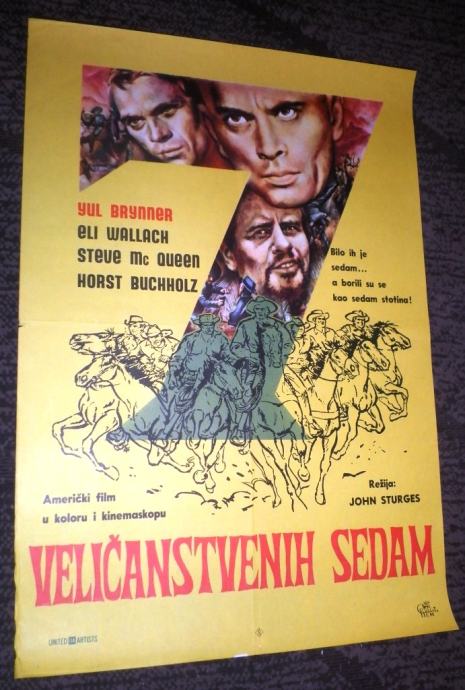 Magnificent Seven Yul Brynner Steve McQueen 1960 filmski plakat