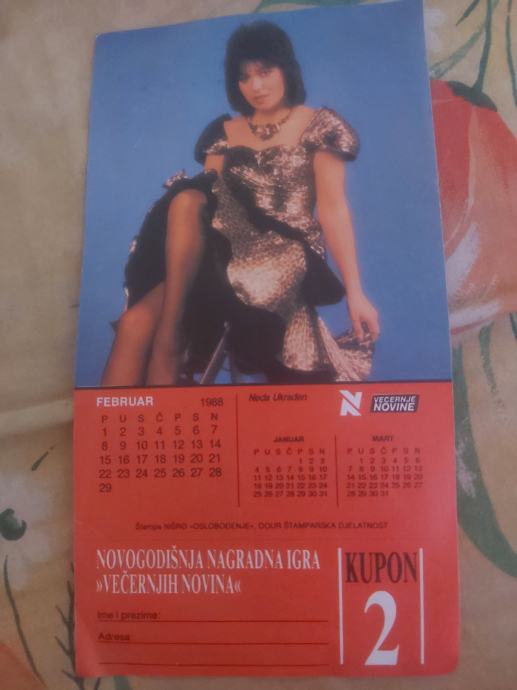 NEDA UKRADEN DZEPNI KALENDAR 1988 GODINA