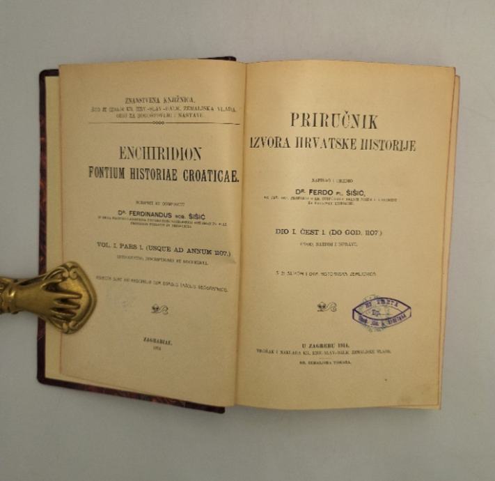 Priručnik izvora hrvatske historije dio I. čest 1. (do god. 1107)