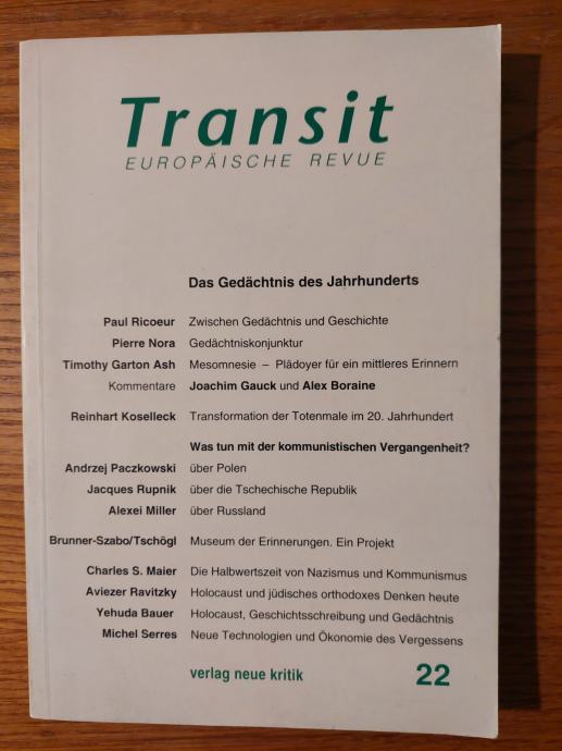 Transit EUROPÄISCHE Revue 22 / Herausgeber : Krzysztof MICHALSKI