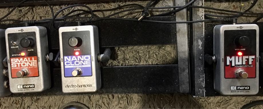 EHX Small Stone nano, Clone chorus nano i Muff overdrive nano