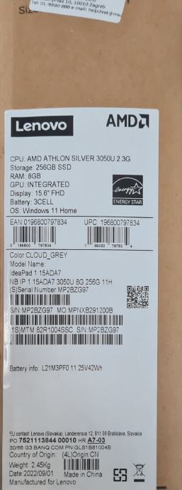 AMD ATHLON SILVER 3050U 2.3G