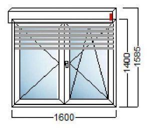 PVC PROZOR SA ROLETOM -160x140-2K + ALU ROLETA