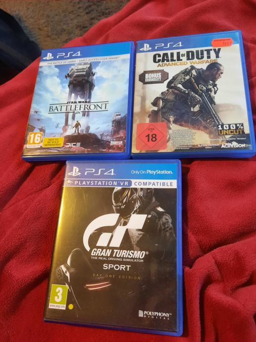 Star wars battlefront,gran turismo sport i cod advanced warfare