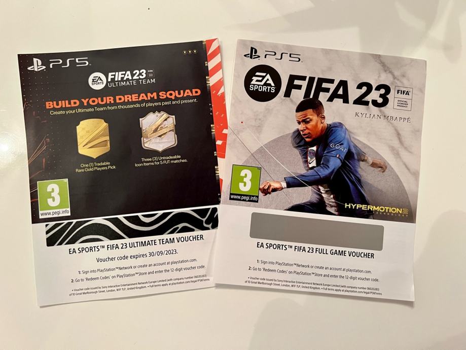 Fifa 23 PS5 voucher + ultimate team voucher