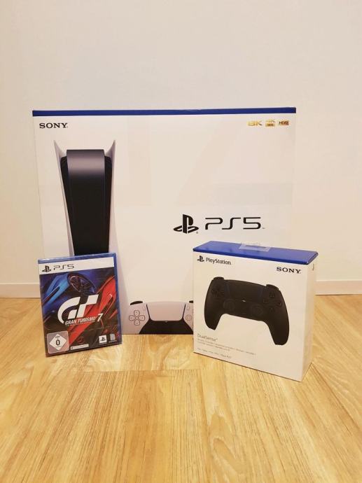 SONY Playstation 5 PS5 + GT7 + DualSense Contr nov