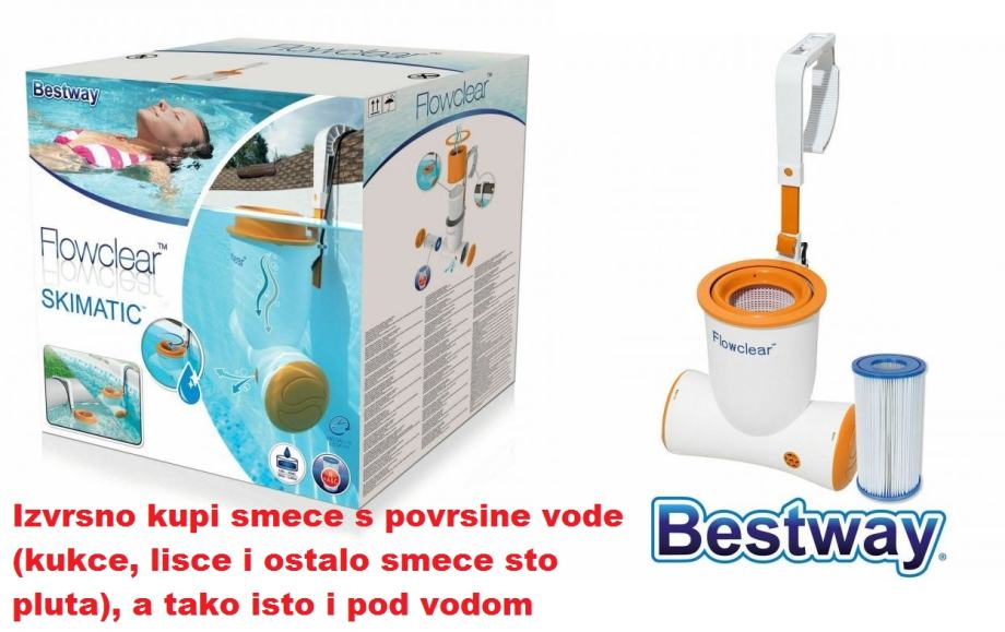 Bestway filterska pumpa 2u1 za bazen Flowclear Skimatic 3974 L/h 73W