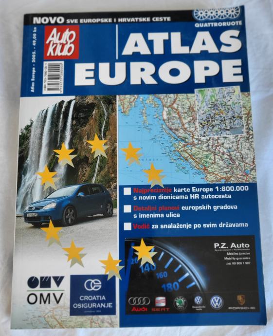 ATLAS  EUROPE - SVE EUROPSKE I HRVATSKE CESTE