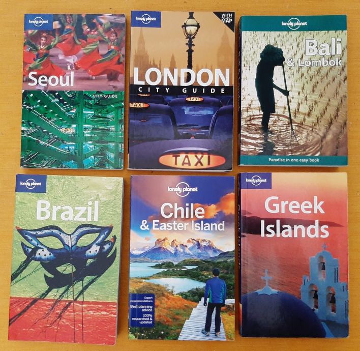 Lonely Planet - vodiči: Brazil, Bali, Seoul, London, Chile, Greek isla