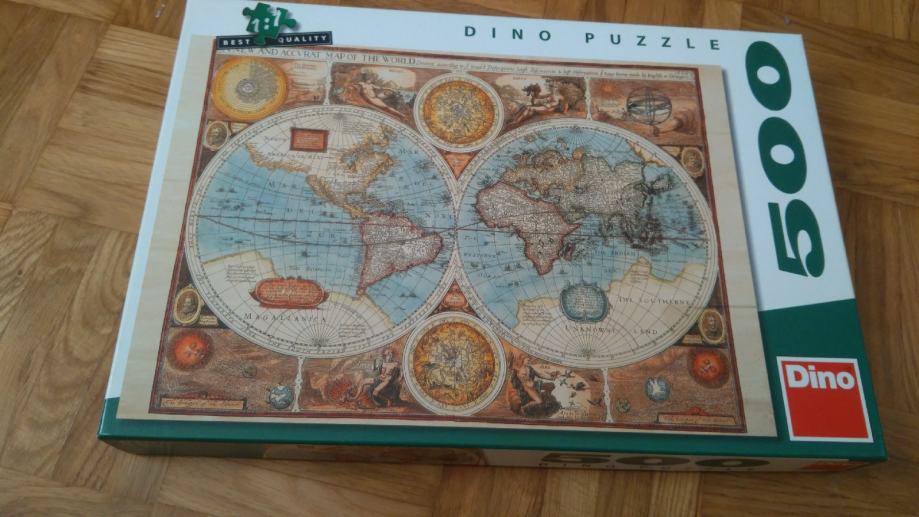 Puzzle 500 komada stara karta svijeta