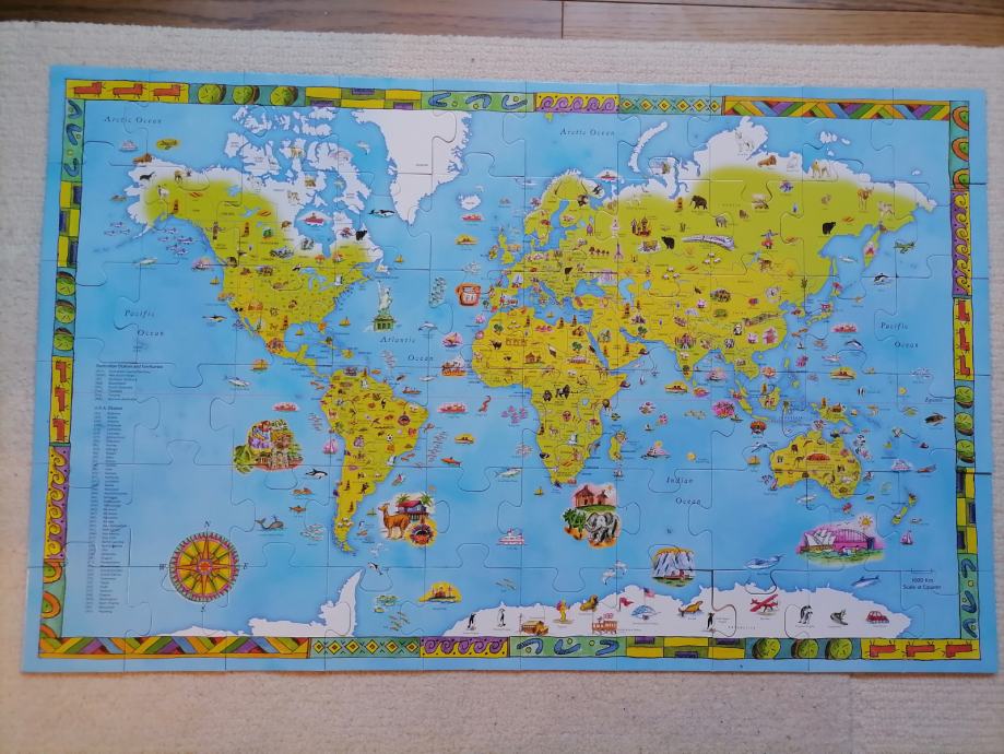 Puzzle - The 7 Continents of the World (60 dijelova) - edukativno!