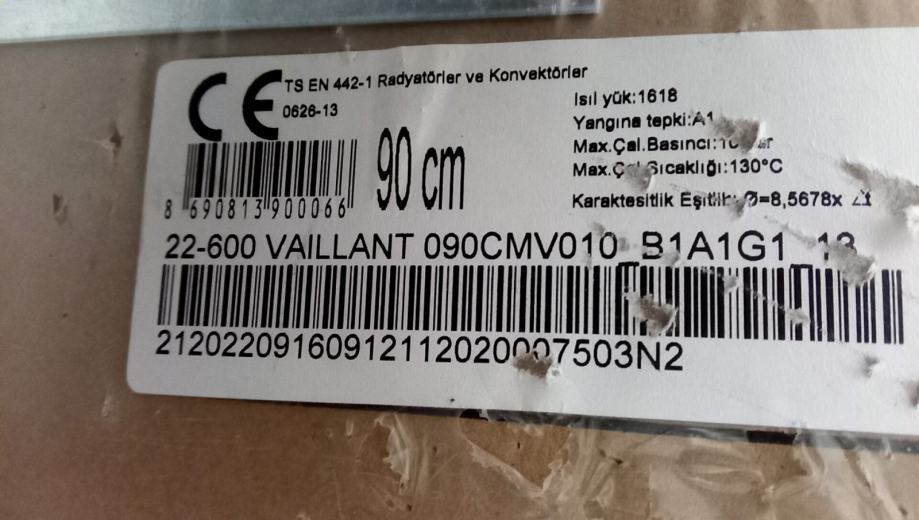 Radijator 900x600mm Vaillant