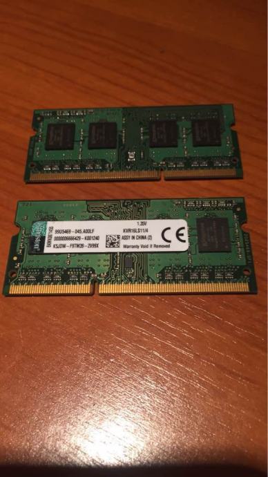2 x 4GB DDR 3 memorija