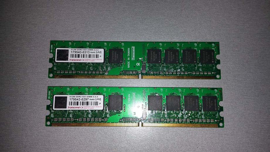 P: 2 x 512 MB DDR2 Transcend