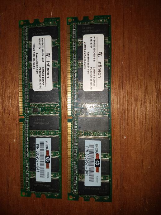 2x256Mb Ddr 333Mhz Pc2700 184-Pin Cl2.5