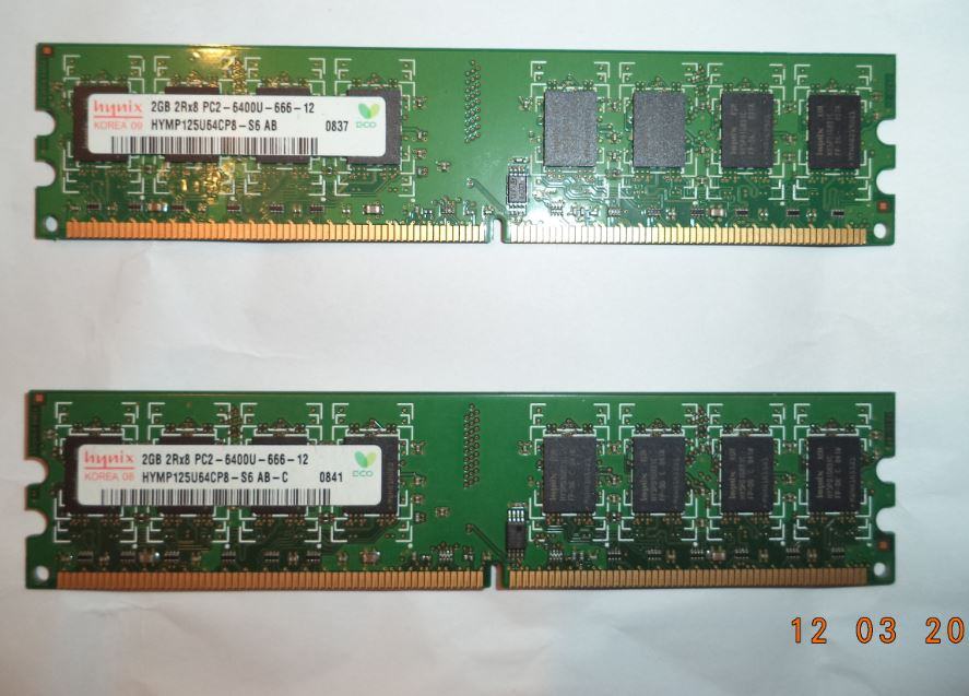 4GB (2 x 2GB) DDR2 800 Mhz PC2-6400 RAM Hynix