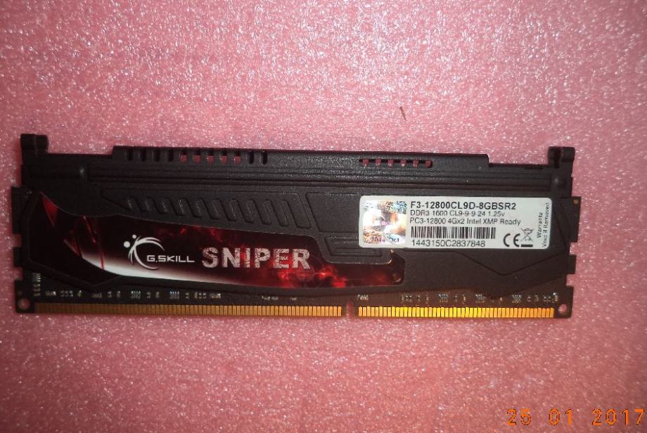 4GB DDR3 1600Mhz PC3-12800 CL9 G.SKILL Sniper ram memorija