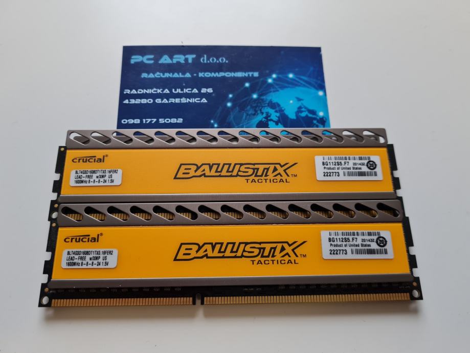 Crucial Ballistix Tactical 8GB (2x4GB) DDR3, PC3, 1600MHz - Račun / R1