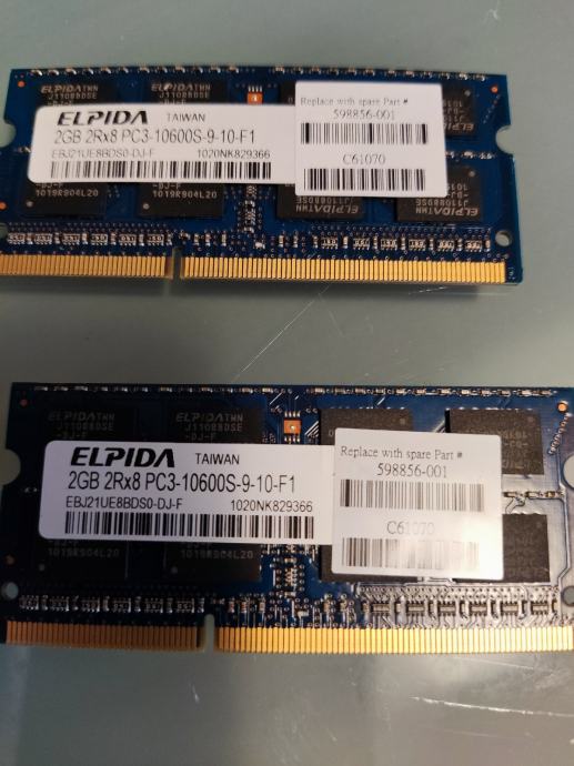 Elpida 2GB 2RX8 PC3-8500S-7-10-F1 Memory