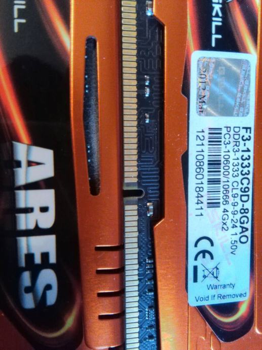 G.SKILL Ares 4GB (4GB) DDR3 1333 (PC3 10600) F3-1333C9D-8GAO