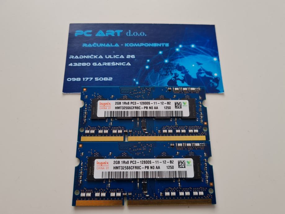 Hynix 4GB (2x2GB) DDR3, PC3 12800S, 1600 MHz SODIMM - Račun / R1 / PDV