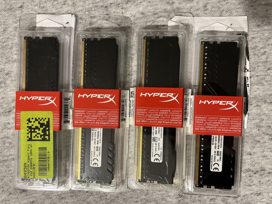 DDR4 2400Mhz 16GB RAM (4X4GB) HyperX Fury