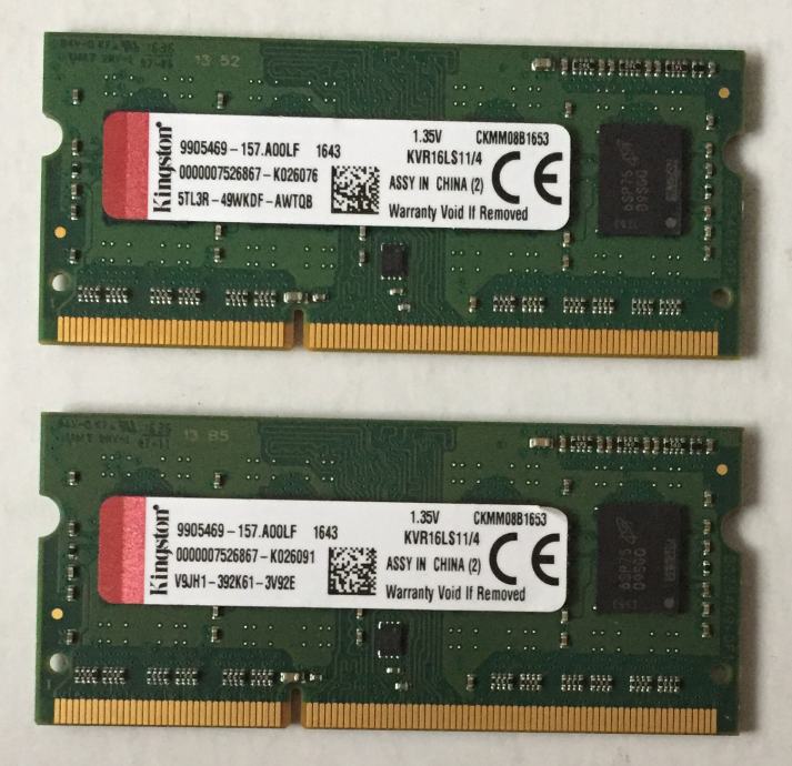 KINGSTON memorija za Notebook DDR3 8 GB (2x4)