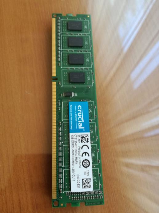 Memorija DDR3 Crucial 4GB