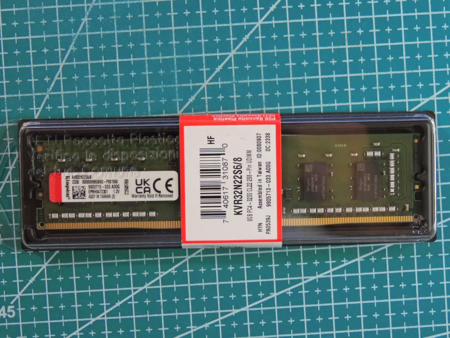 MEMORIJA KINGSTON 8GB DDR4 PC4-3200 CL22 DIMM 1Rx16 KVR32N22S6/8 1.2V