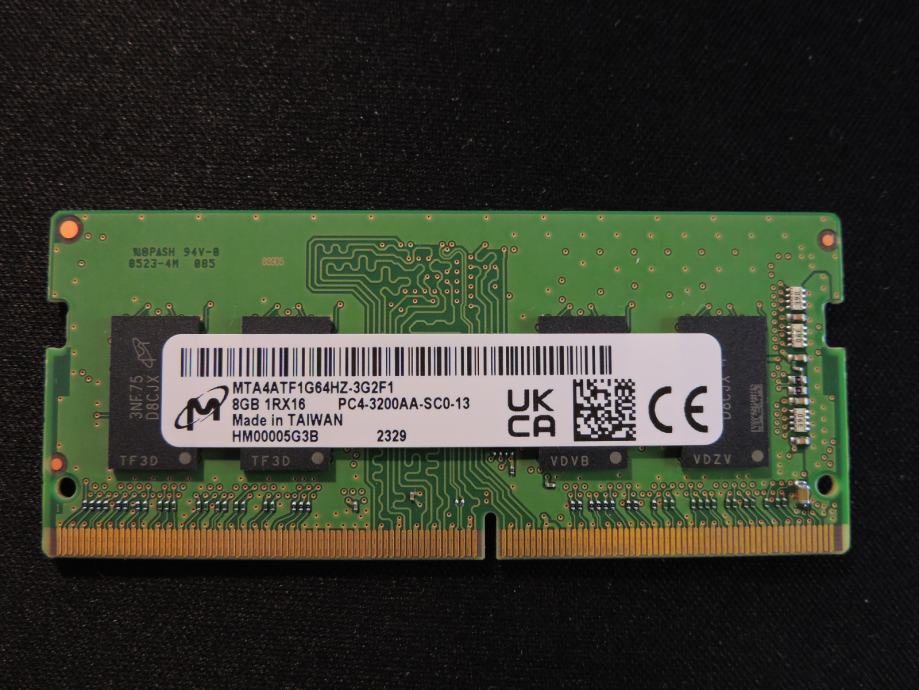 MEMORIJA MICRON 8GB DDR4 PC4-3200AA-SC0-13 SODIMM 1Rx16 PC4-25600