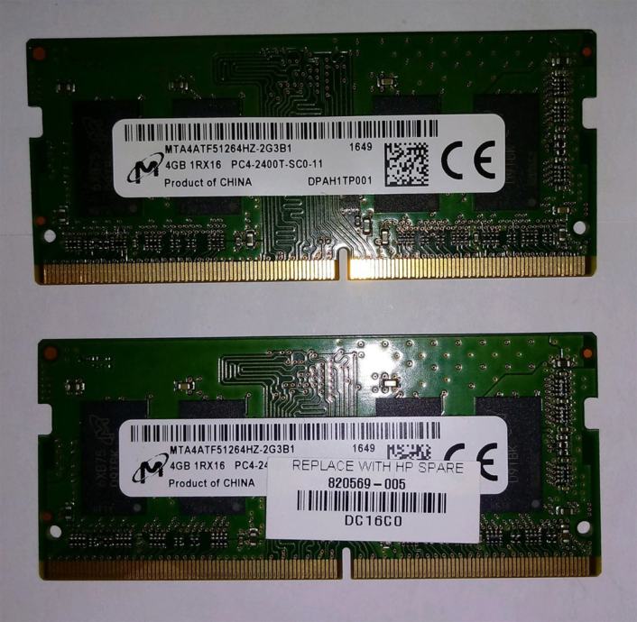 MICRON 2x 4GB DDR4 SODIMM PC4-2400T-SC0-11 Original HP