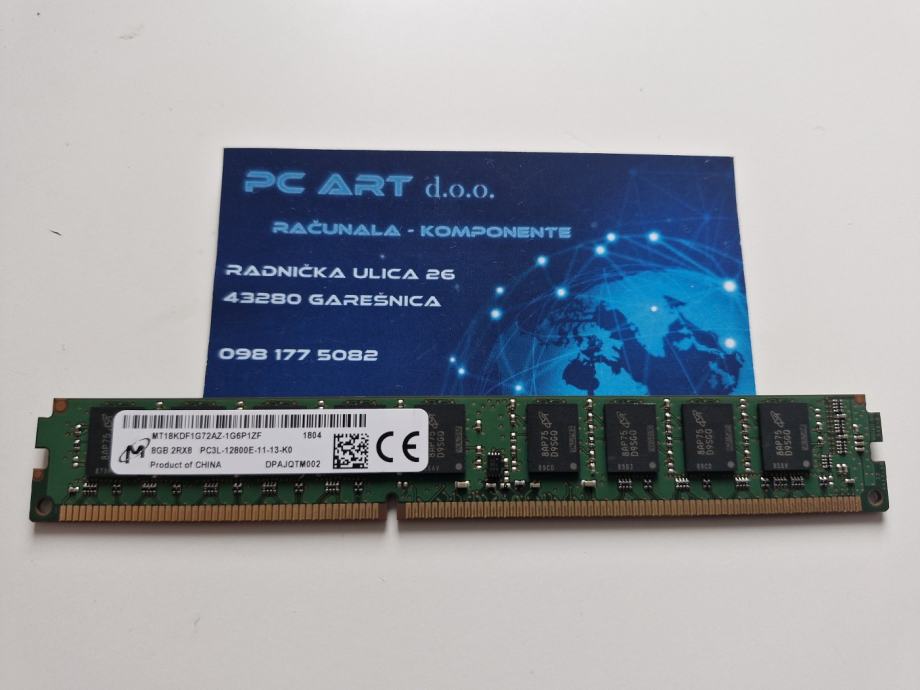 Micron 8GB DDR3 ECC Unbuffered, PC3L, 12800E, 1600 MHz - Račun / R1 /