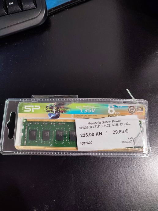 Radna memorija DDR3 RAM 1600 MHz 8 GB (novo, nekorišteno)