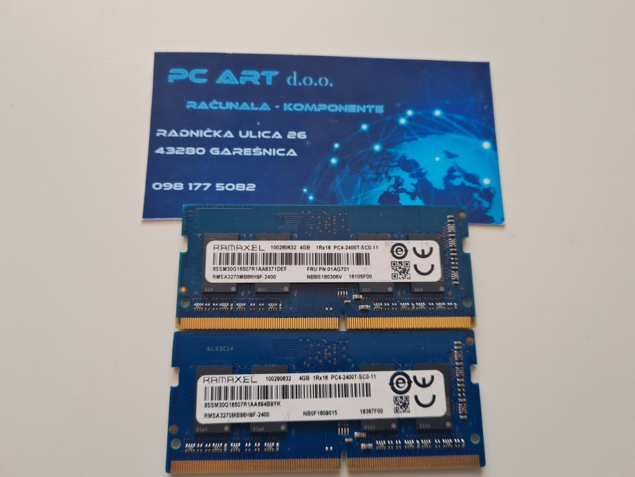 Ramaxel 8GB (2x4GB) DDR4, PC4, 2400 MHz, SODIMM, Račun / R1 / Jamstvo