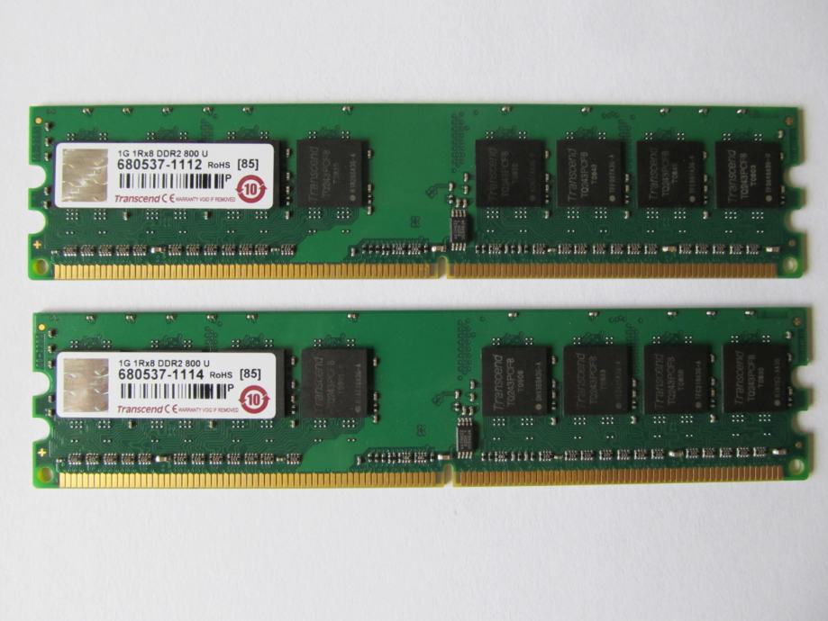 Transcedent DDR2; 2 x 1GB; 1Rx8 800 U; 680537-1114