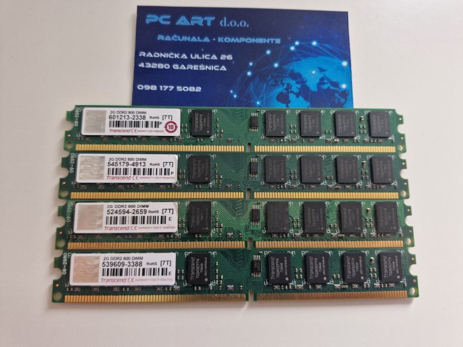 Transcend 8GB (4x2GB) DDR2, PC2 6400, 800 MHz - Račun / R1 / Jamstvo